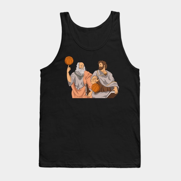 Plato And Aristotle Playing Basketball Tank Top by maxdax